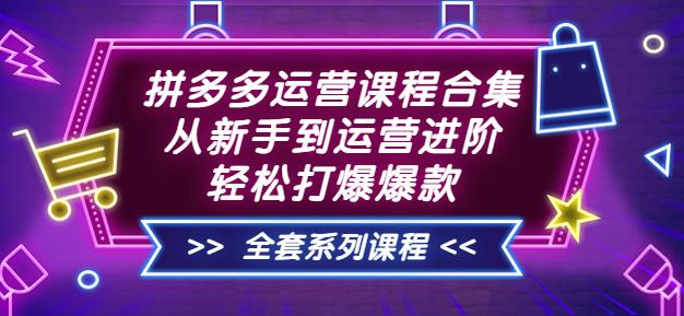 拼多多运营课程合集：从新手到运营进阶，轻松打爆爆款（全套系统课程）