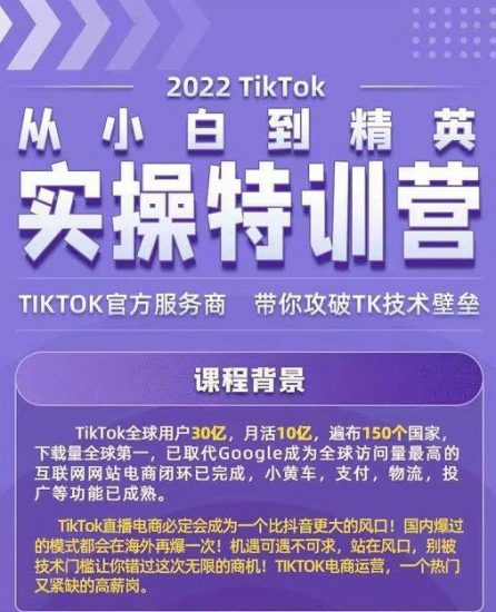 Seven漆·2022Tiktok从小白到精英实操特训营，带你掌握Tiktok账号运营-逐风项目库