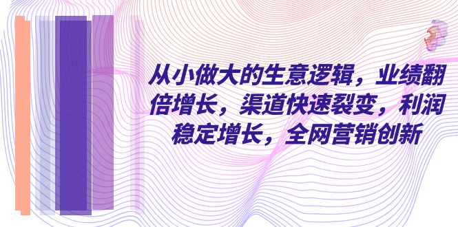 图片[1]-（8044期）从小 做大的生意逻辑，业绩翻倍增长，渠道快速裂变，利润稳定增长，全网...