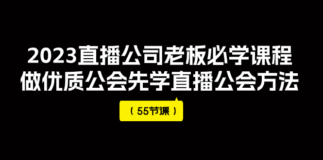 图片[1]-（7738期）2023直播公司老板必学课程，做优质公会先学直播公会方法（55节课）
