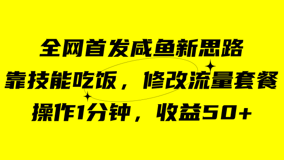 图片[1]-（7508期）咸鱼冷门新玩法，靠“技能吃饭”，修改流量套餐，操作1分钟，收益50+