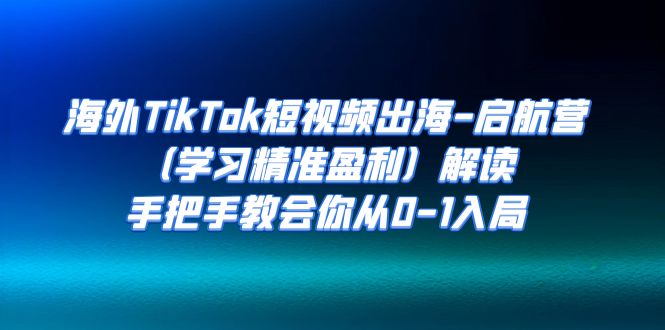 图片[1]-（7195期）海外TikTok短视频出海-启航营（学习精准盈利）解读，手把手教会你从0-1入局