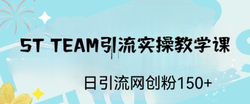 图片[1]-（6578期）ST TEAM引流实操课，日引流网创粉100+