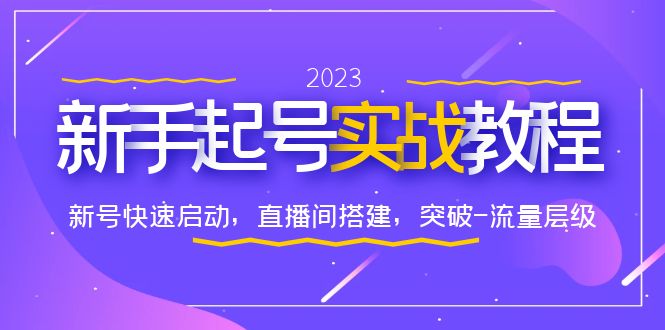 图片[1]-（6261期）0-1新手起号实战教程：新号快速启动，直播间怎样搭建，突破-流量层级