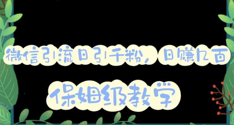 图片[1]-（6073期）微信互推圈半自动引流方案，矩阵操作日引千人思路【详细视频教程】