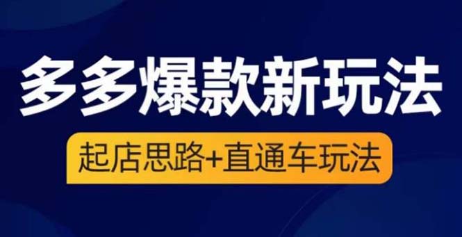 图片[1]-（6028期）2023拼多多爆款·新玩法：起店思路+直通车玩法（3节精华课）