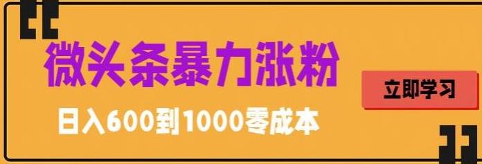 图片[1]-（5950期）微头条暴力涨粉技巧搬运文案就能涨几万粉丝，简单0成本，日赚600