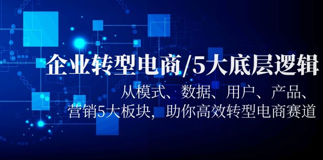 图片[1]-（5939期）企业转型电商/5大底层逻辑，从模式 数据 用户 产品 营销5大板块，高效转型