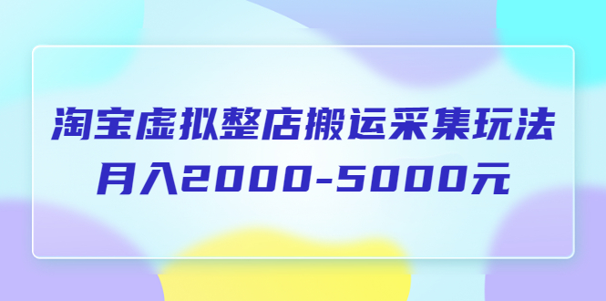 图片[1]-（5931期）淘宝虚拟整店搬运采集玩法分享课：月入2000-5000元（5节课）