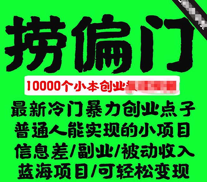 图片[2]-（5750期）千款捞偏门小本创业小项目，总有一款适合你【无水印】