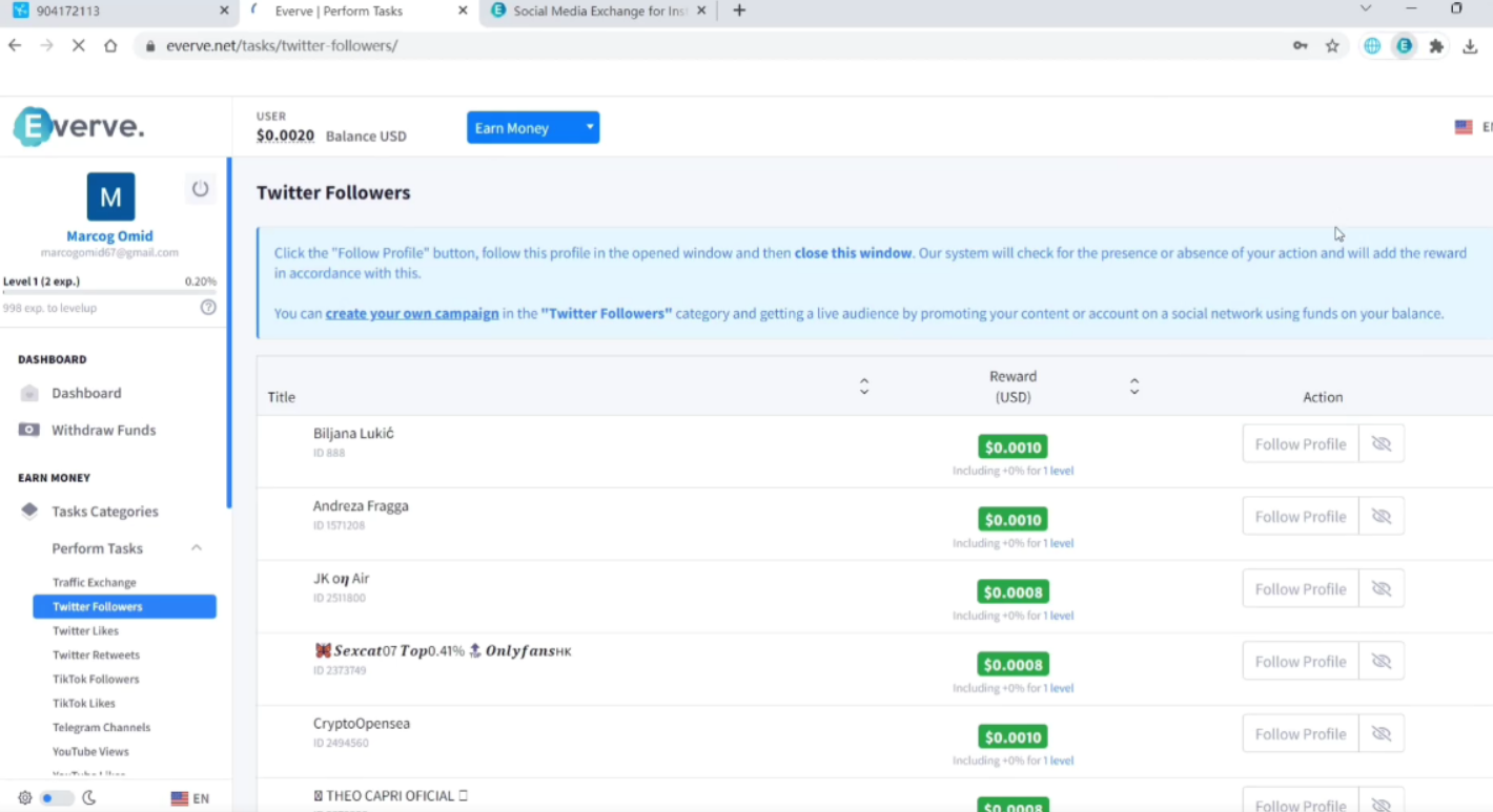 图片[3]-（5436期）外面收费1988海外平台点赞关注全自动挂机项目 单机一天30美金【脚本+教程】