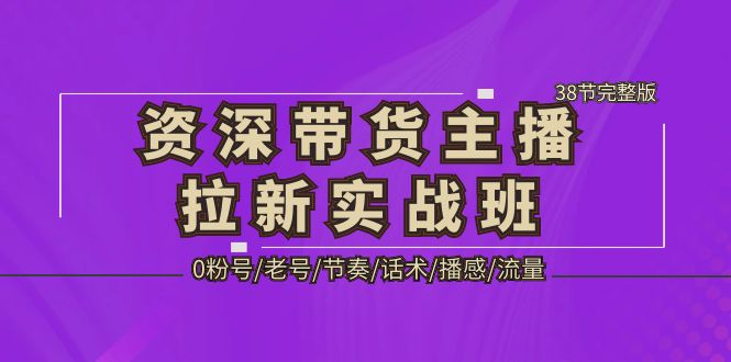 （5191期）资深·带货主播拉新实战班，0粉号/老号/节奏/话术/播感/流量-38节完整版