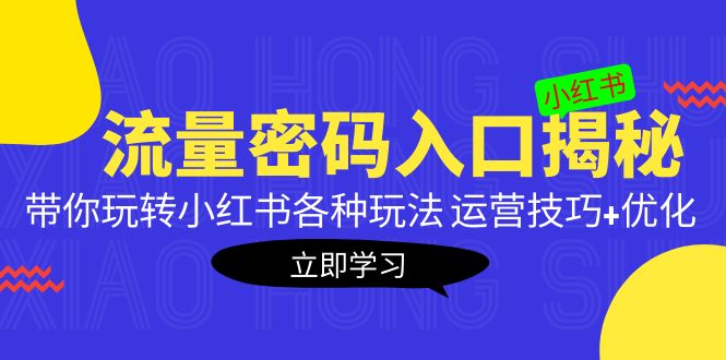 图片[1]-（5179期）小红书流量密码入口揭秘：带你玩转小红书各种玩法 运营技巧+优化！