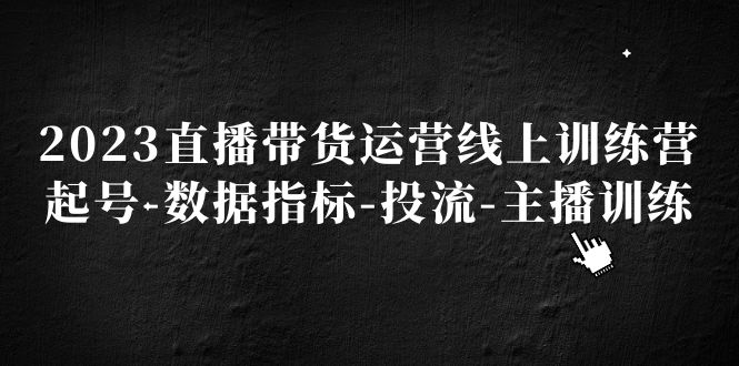 图片[1]-（5122期）2023直播带货运营线上训练营，起号-数据指标-投流-主播训练