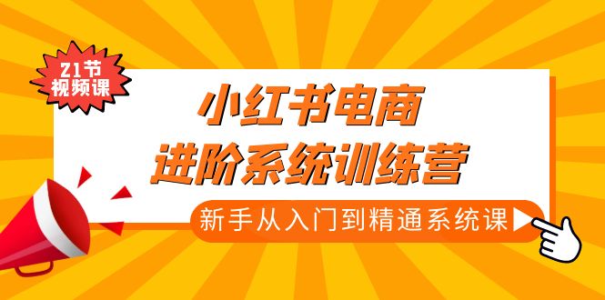 （4952期）小红书电商进阶系统训练营：新手从入门到精通系统课（21节视频课）