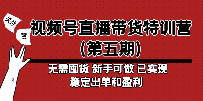 图片[1]-（4945期）视频号直播带货特训营（第五期）无需囤货 新手可做 已实现稳定出单和盈利
