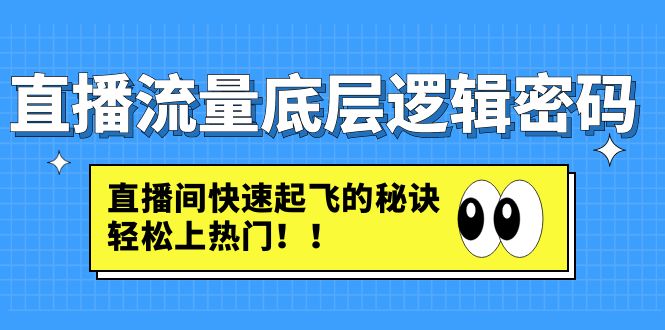 （4756期）直播流量底层逻辑密码：直播间快速起飞的秘诀，轻松上热门