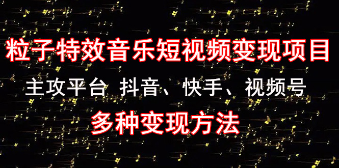 图片[1]-（4586期）《粒子特效音乐短视频变现项目》主攻平台 抖音、快手、视频号 多种变现方法