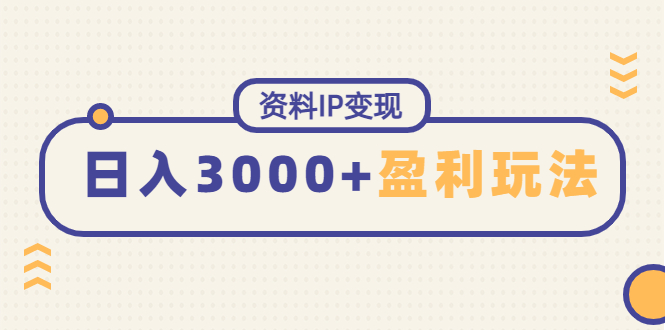 （4576期）资料IP变现，能稳定日赚3000起的持续性盈利玩法-逐风项目库