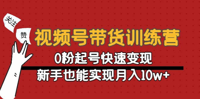 图片[1]-（4446期）视频号带货训练营：0粉起号快速变现，新手也能实现月入10w+