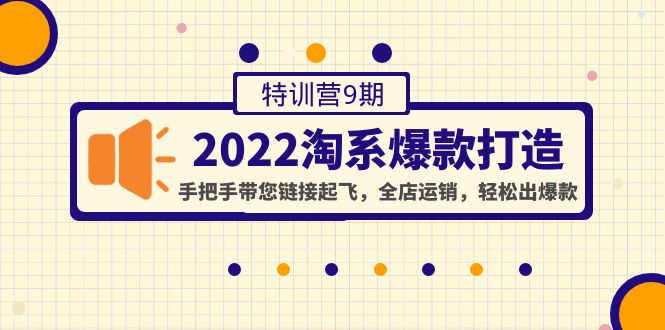 图片[1]-（4334期）2022淘系爆款打造特训营9期：手把手带您链接起飞，全店运销，轻松出爆款