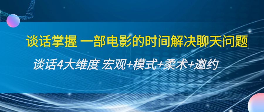 图片[1]-（4124期）谈话掌握一部电影的时间解决聊天问题：谈话四大维度:宏观+模式+柔术+邀约