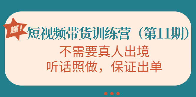 图片[1]-（4015期）短视频带货训练营（第11期），不需要真人出境，听话照做，保证出单