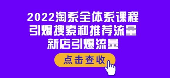 2022淘系全体系课程：引爆搜索和推荐流量，新店引爆流量