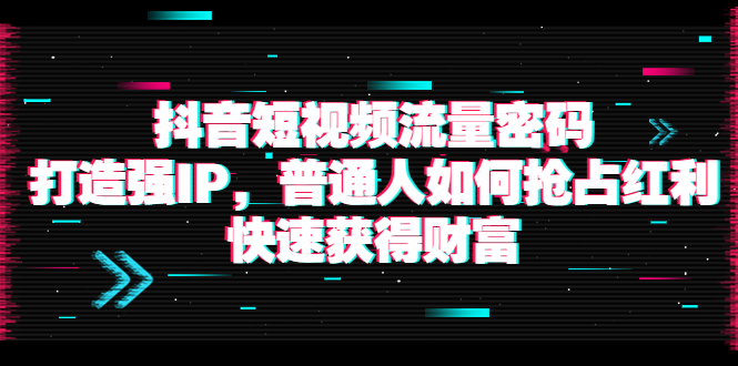 （3623期）抖音短视频流量密码：打造强IP，普通人如何抢占红利，快速获得财富