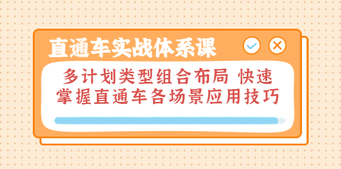 （3475期）直通车实战体系课：多计划类型组合布局 快速掌握直通车各场景应用技巧