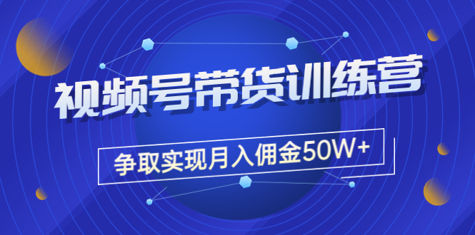 （3235期）收费4980的《视频号带货训练营》争取实现月入佣金50W+（课程+资料+工具）
