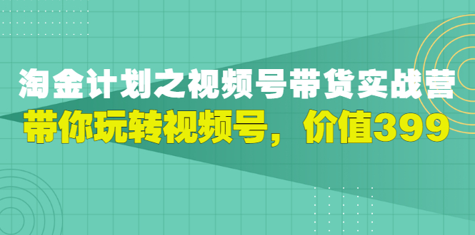 （2979期）视频号带货实战营，带你玩转视频号