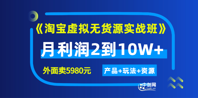 （2923期）程哥《淘宝虚拟无货源实战班》线上第四期：月利润2到10W+（产品+玩法+资源)