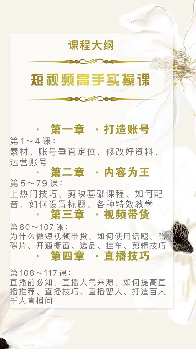 图片[1]-（2889期）短视频高手实操课：从入门到精通，账号+运营+直播，应有尽有！