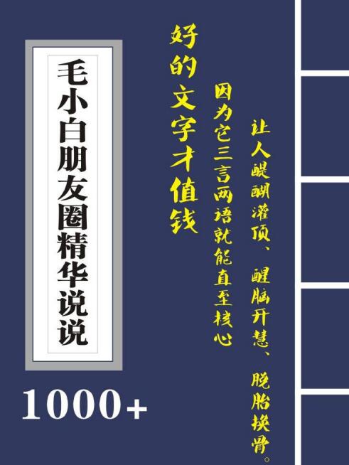 图片[2]-（2803期）毛小白内容合集《朋友圈说说精华1000+》好的文字才值钱（第1部+2部）