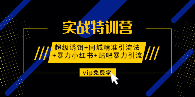 （1314期）实战特训营:超级诱饵+同城精准引流法+暴力小红书+贴吧暴力引流（视频课程）