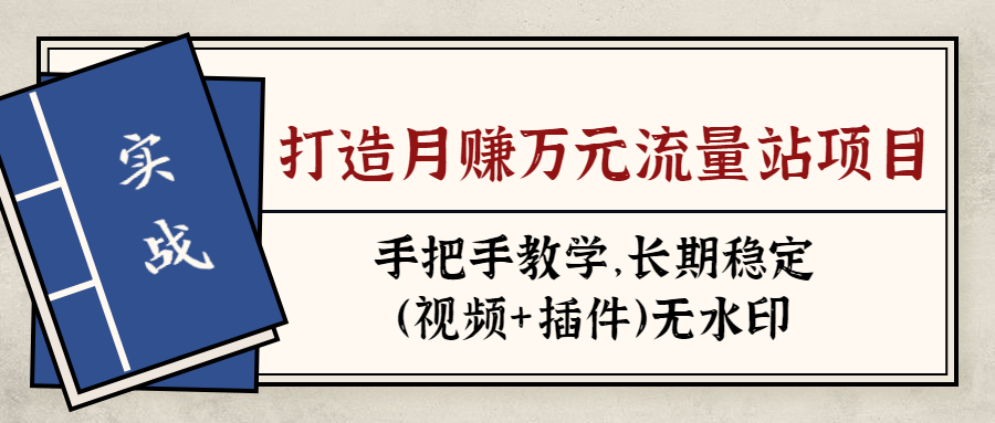 图片[1]-（1302期）实战打造月赚万元流量站项目：手把手教学，长期稳定（视频+插件）无水印