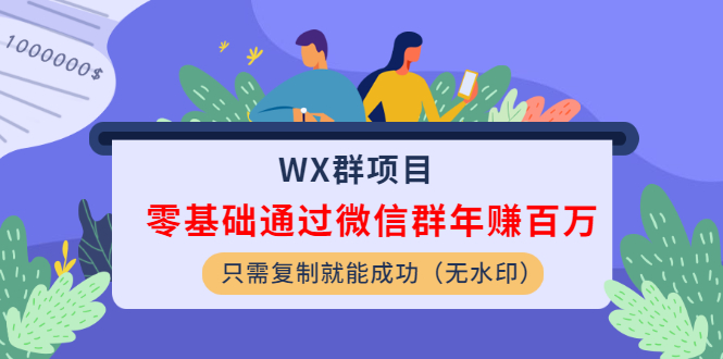 图片[1]-（1201期）WX群项目：零基础通过微信群年赚百万，只需复制就能成功（无水印）