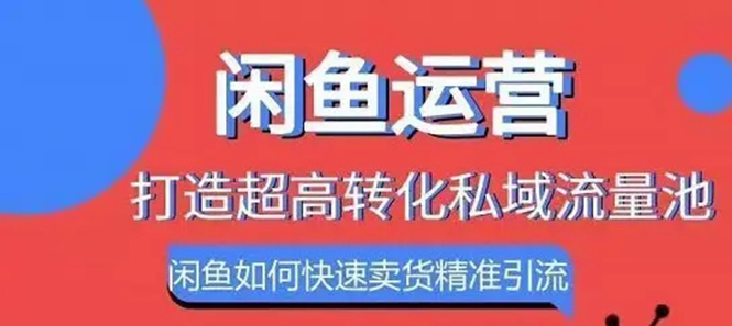 图片[1]-（1086期）闲鱼如何快速卖货精准引流打造私域流量池，快速卖货月赚过万