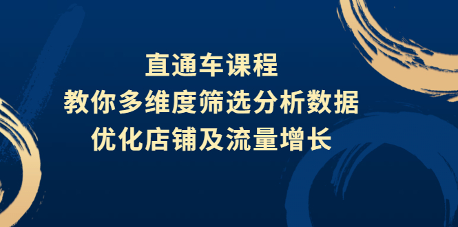 图片[1]-（2642期）直通车课程，教你多维度筛选分析数据，优化店铺及流量增长