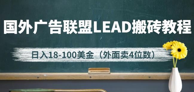 外面卖4位数的国外广告联盟LEAD搬砖教程，日入18-100美金（教程+软件）