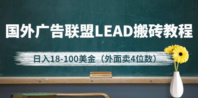 图片[1]-（2616期）外面卖4位数的国外广告联盟LEAD搬砖教程，日入18-100美金（教程+软件）