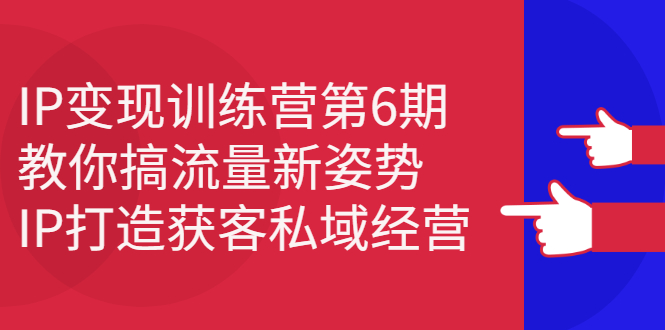 图片[1]-（2351期）IP变现训练营第6期：教你搞流量新姿势，IP打造获客私域经营