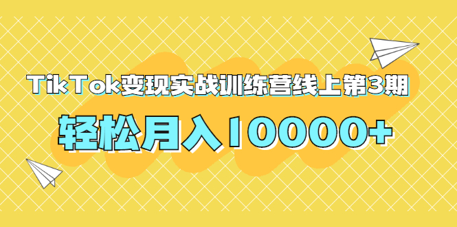 （1759期）龟课TikTok变现实战训练营线上第3期，轻松月入10000+