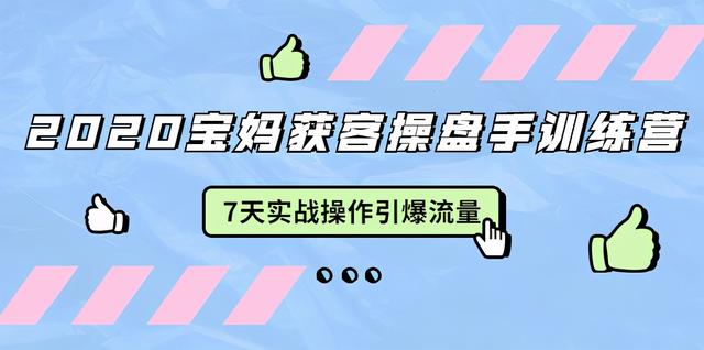 图片[1]-2020宝妈获客操盘手训练营：7天实战操作引流宝妈粉，引爆宝妈流量