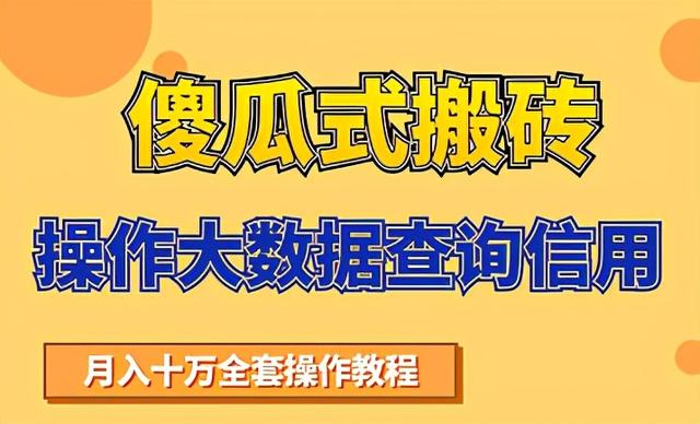 图片[1]-搬砖操作大数据查询信用项目赚钱教程，祝你快速月入6万