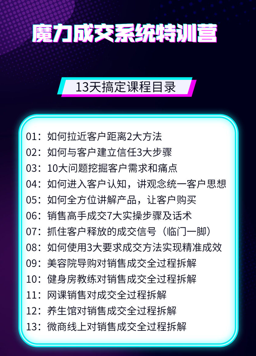 图片[2]-（1499期）13天魔力成交系统特训营：从0-1掌握1对1私信成交，让微信成为你的提款机