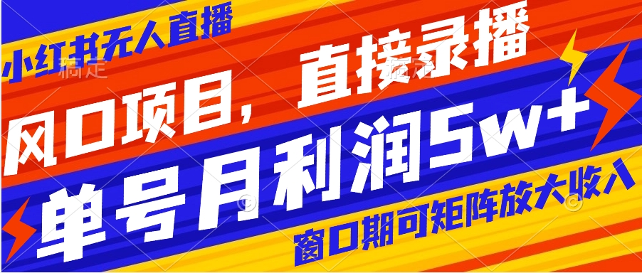 图片[1]-（8196期）风口项目，小红书无人直播带货，直接录播，可矩阵，月入5w+