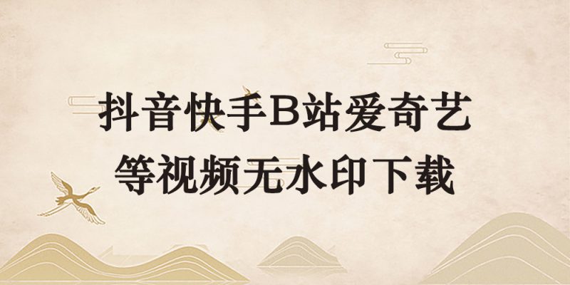 抖音快手B站爱奇艺芒果tv 等视频无水印下载-逐风项目库