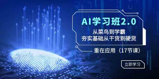 （8964期）AI学习班2.0：从菜鸟到学霸，夯实基础从干货到硬货，重在应用（17节课）